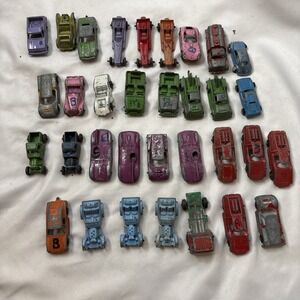 Vintage Lot Of 33 Metal Cars Trucks Tootsie‎ Toys Unbranded Colorful